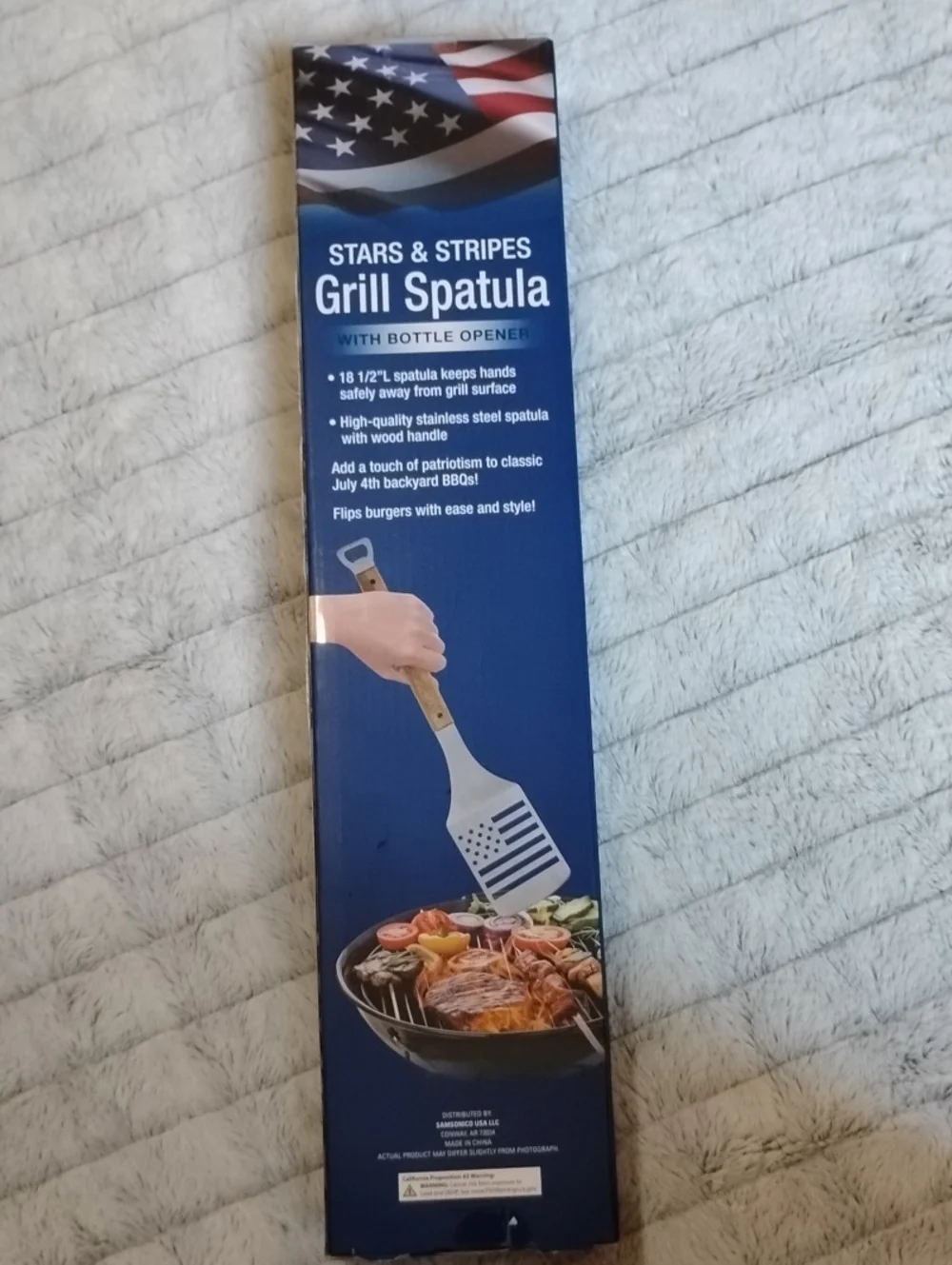 Tailgating? Stars & Stripes Grill Spatula with Bottle Opener Patriotic